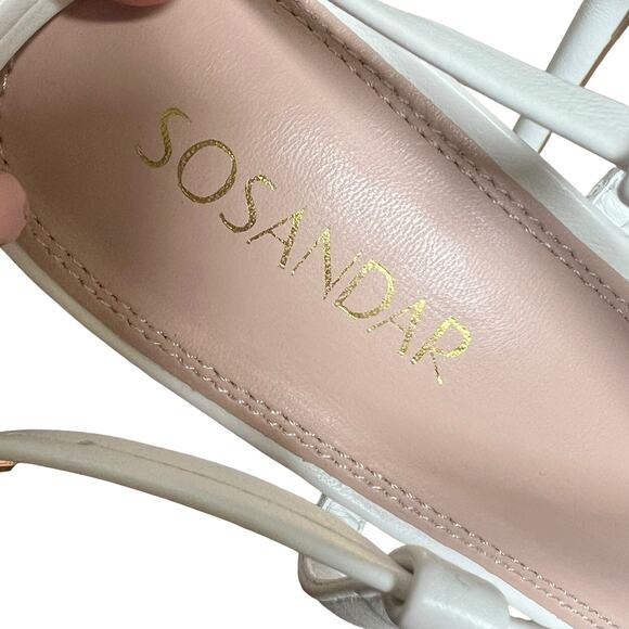 Sosandar White Strappy Heeled Stiletto Sandals 10.5 - Picture 9 of 16